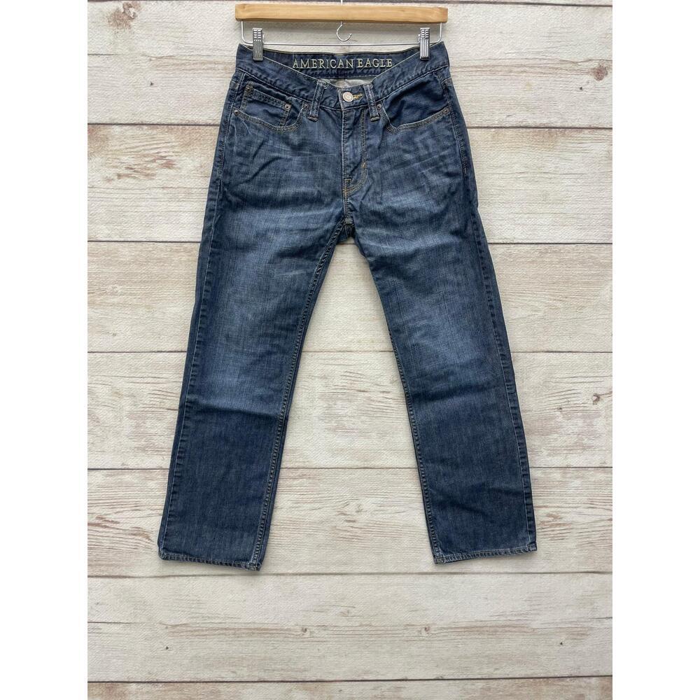 American Eagle AEO Original Straight Denim Jeans Dark Wash Mens Size‎ 28W 28L